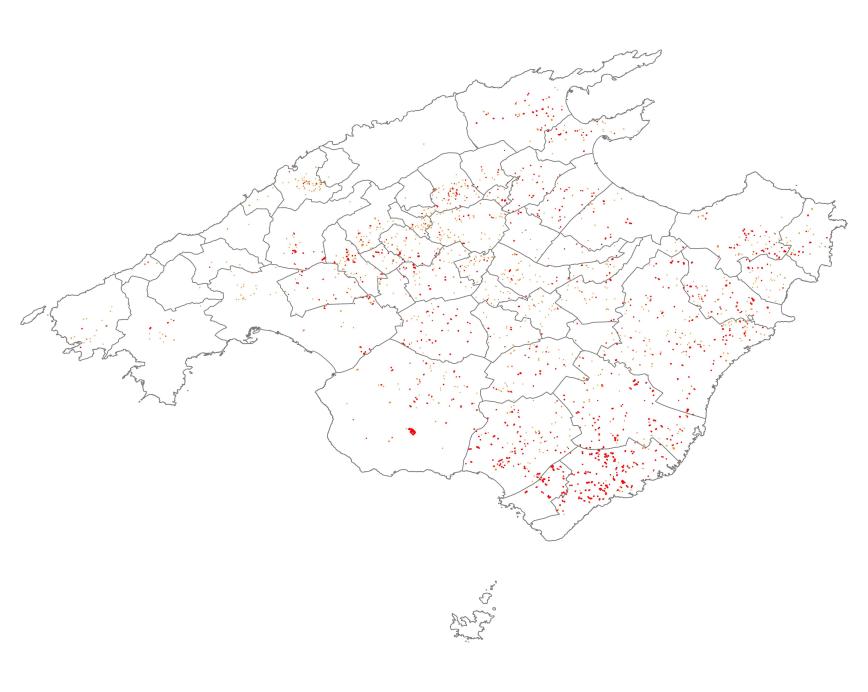 Mapa nous unifamiliars sòl rústic 2015 2021
